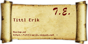 Tittl Erik névjegykártya